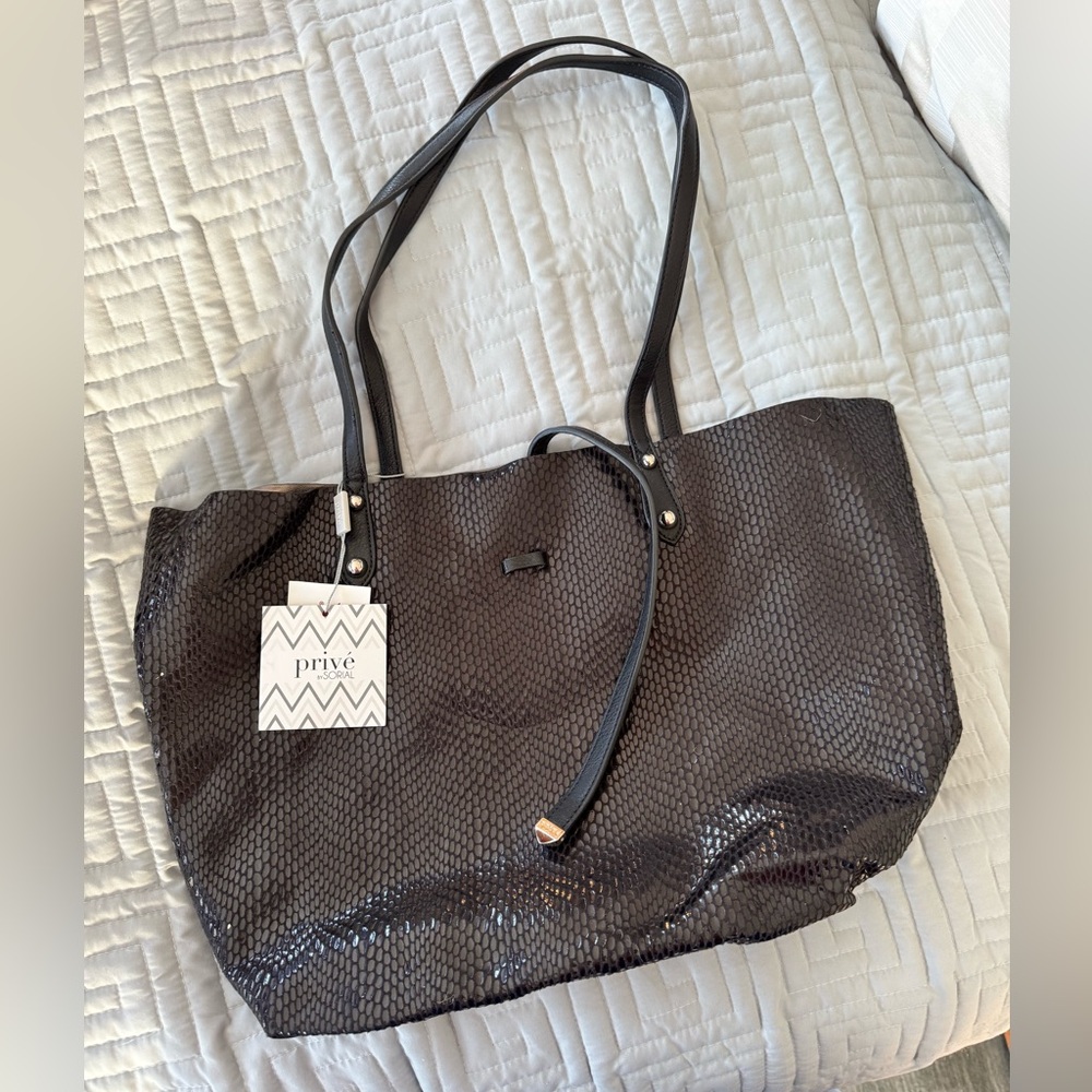 Prive Shimmering Black Tote Bag